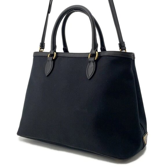 PRADA Jacquard 2WAY Handbag Canvas/Leather - Picture 2 of 15